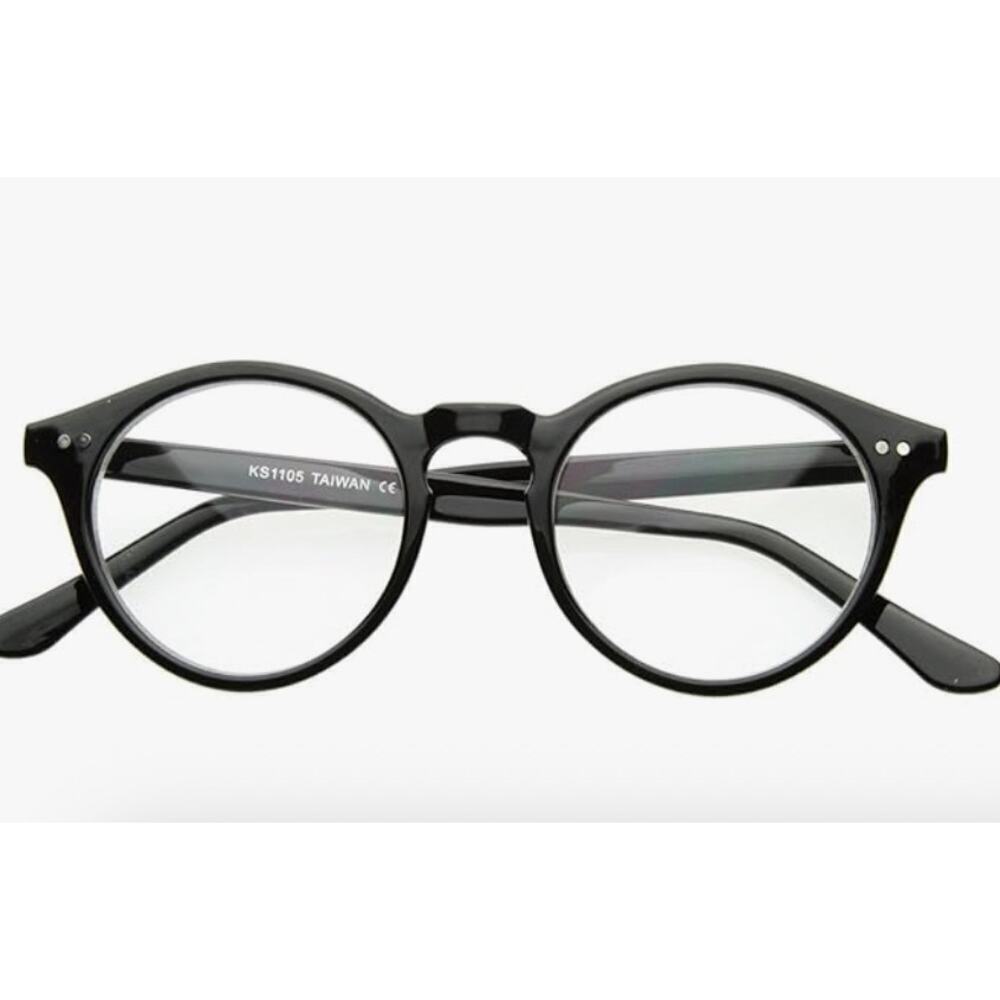 Vintage Inspired Clear Lens Small Circle Round Glasses Zero UV 50s